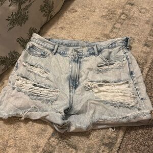American Eagle Very Distressed Mom Jean Shorts